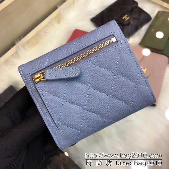 CHANEL香奈兒 古巴CU系列 CF短三折錢包 頭層小牛皮v紋 82288  DJC3141
